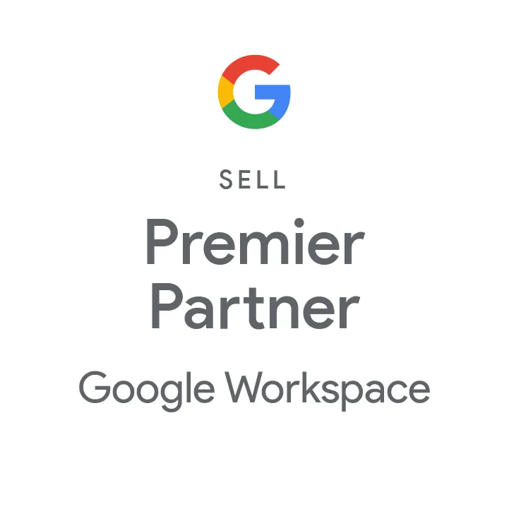 Badge do Google Workspace premier partner.